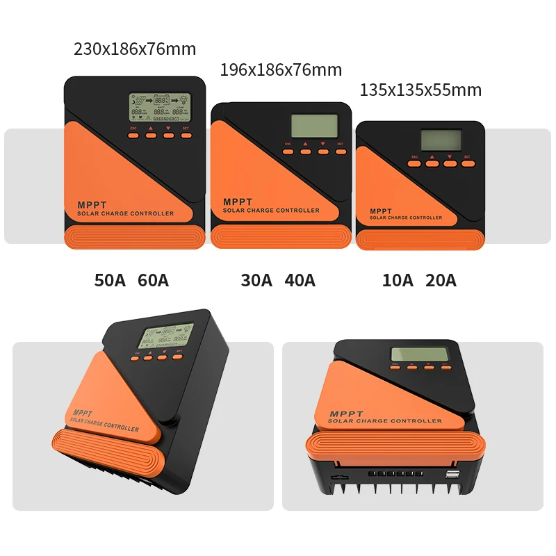 MPPT 10A20A30A40A Solar Charger Controllers 12/24 AUTO Max PV Input 100V 12V Solar Charge Regulator