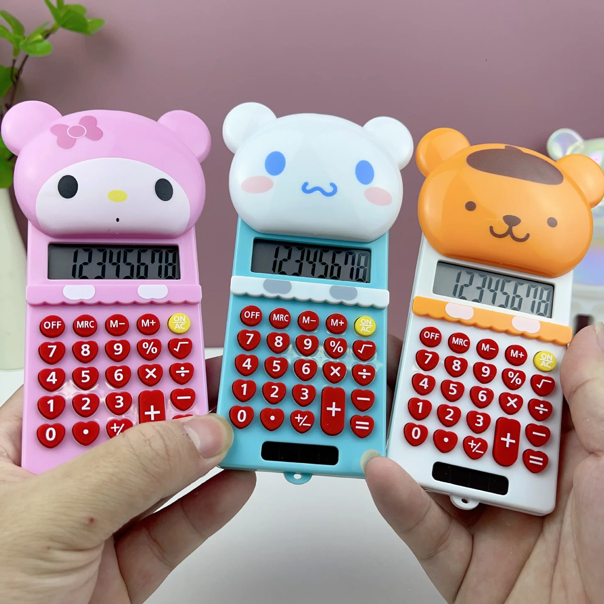 Kawaii Creative Sanlio Kitty Cat Calculator for Students Stationery Prizes Lovely Cartoon Hello KT Calculator