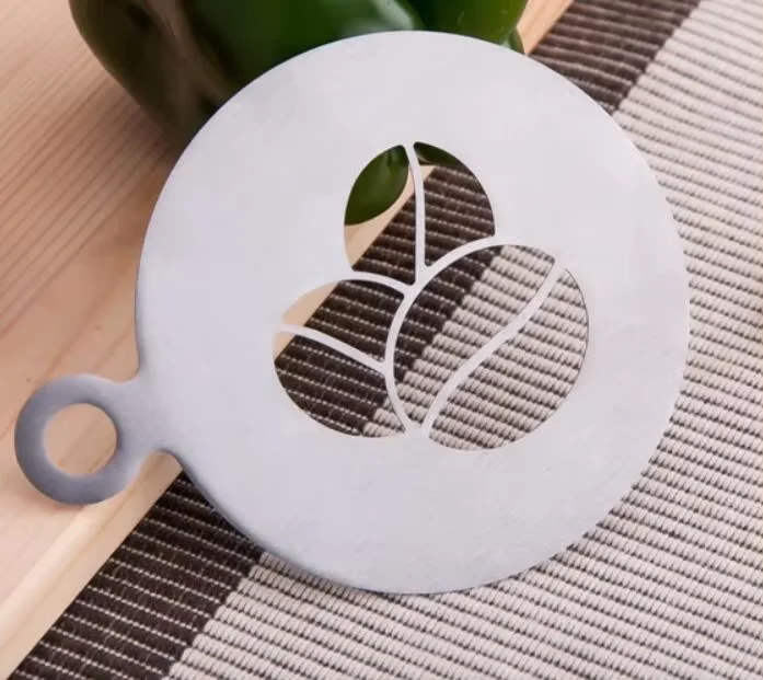 6pcs Printing Mold Stainless Steel Foam Latte Art Stencil Coffee Stencil for Decorating