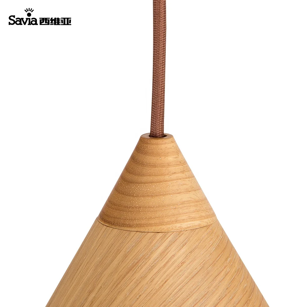 Savia Home Decorative Wood E27 Max.40w Ceiling Chandelier Pendant Light Hanging Lamps Suspension For Restaurant Bar Coffee Shop