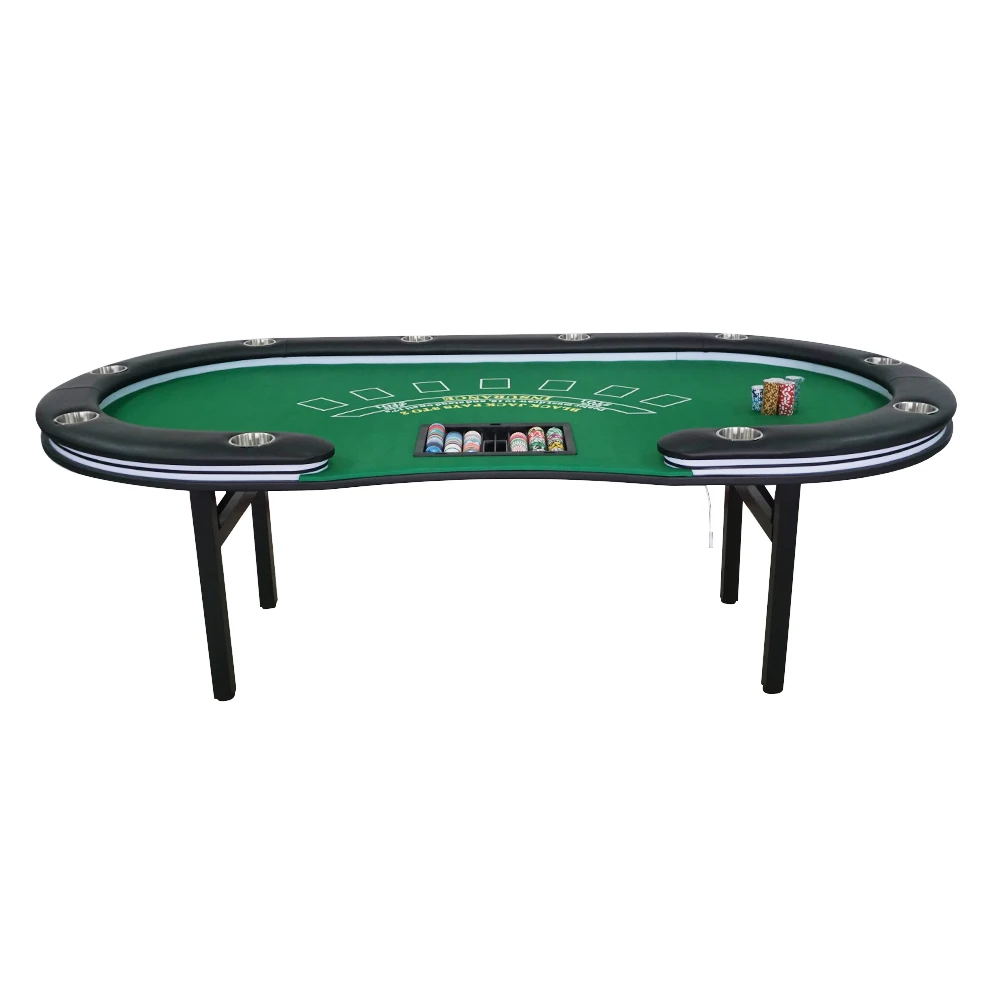 Professional custom solid wood green tablecloth blackjack casino table other poker board game gambling table