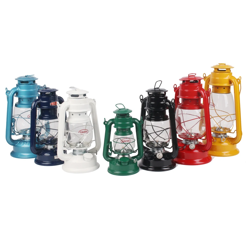 sun way vintage petroleum glass indoor/outdoor anchor kerosene oil hurricane lantern in metal