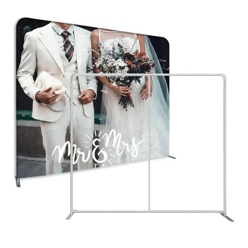 Shop Product Fabric Tension Photo Booth Cardboard Display Stand Fit Design 10ft Portable Pop Up Display Booth For Wedding