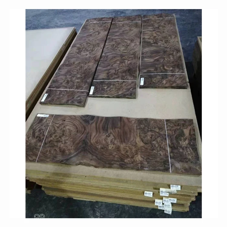 AAA-Grade 0.6mm Rotary Cut Walnut Burl wood Veneer  For furniture plywood Wall Panel