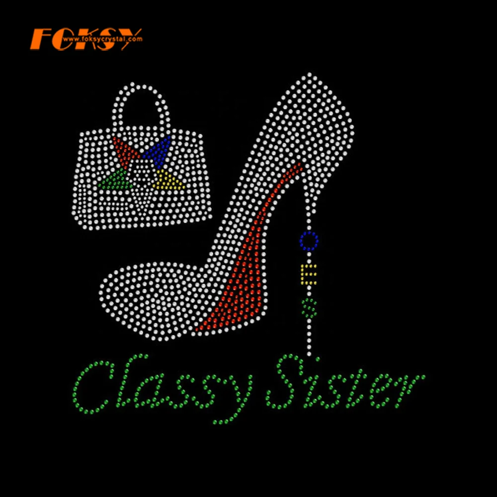 Custom OES rhinestone sticky flock template Transfer design