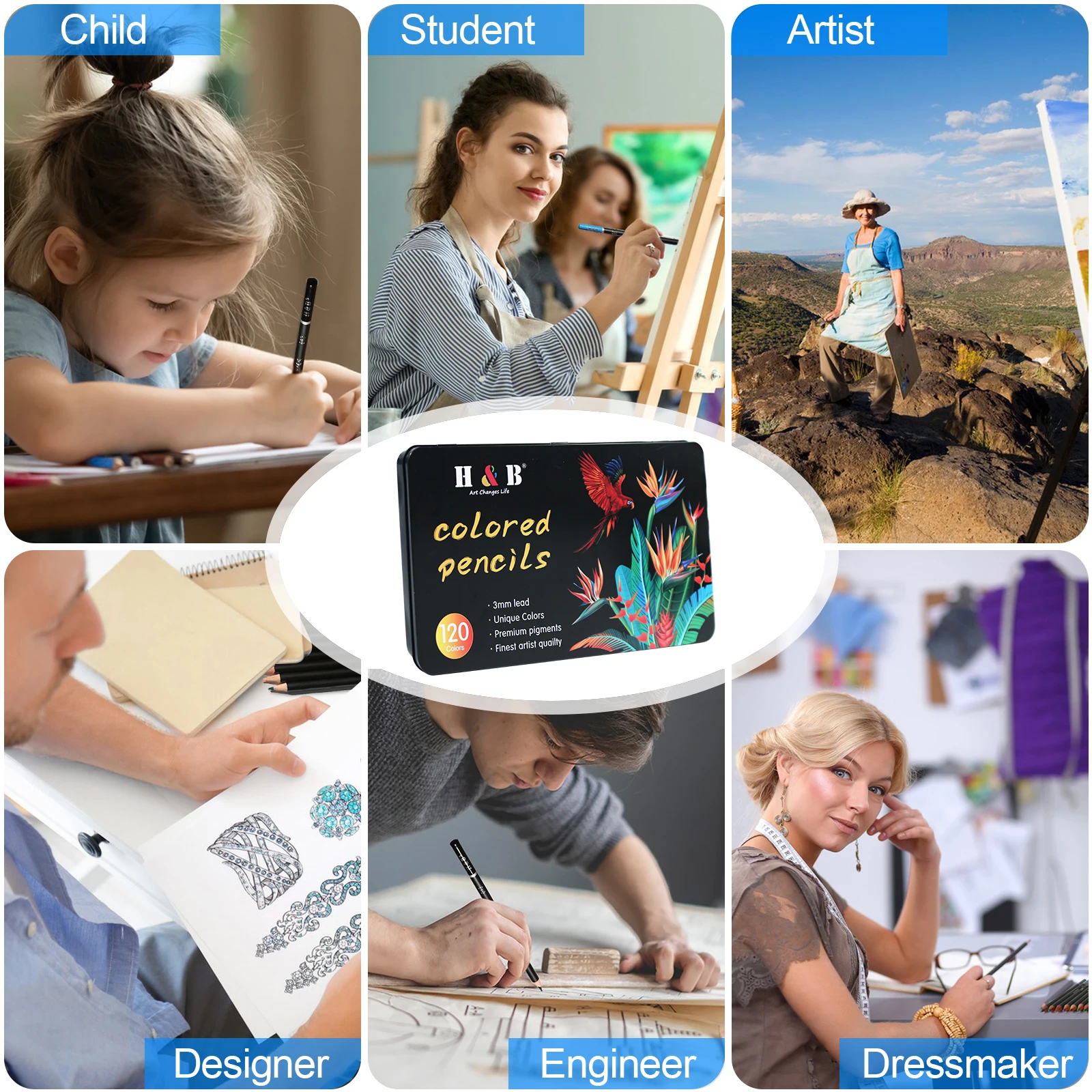 Набор карандашей для рисования 24/72/120/180