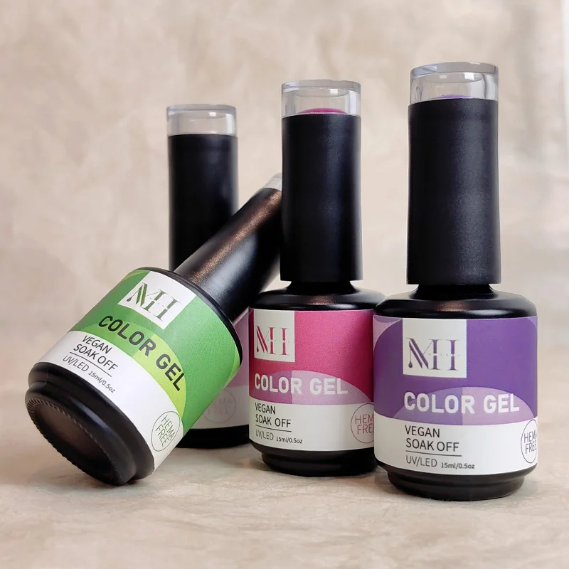 MH Custom Logo Wholesale 15ml HEMA FREE TPO FREE Vegan Gel Nail Polish Kit Uv Led Gel Polish Private Label Gel Nail Polish