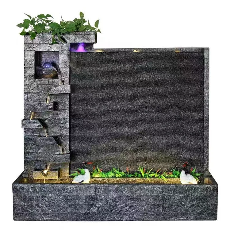 Black marble weeping wall fountain led fountain wall stone fiberglass wall fountains