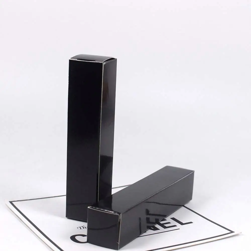 Black white light film lip gloss tube box Lip glaze Lip glaze empty carton 25*25*117mm 8ml with big brush big wand & box