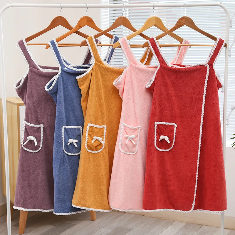 factory microfiber Wearable Super Soft Water Absorbent Spa Tube Dress Bath Skirt towel