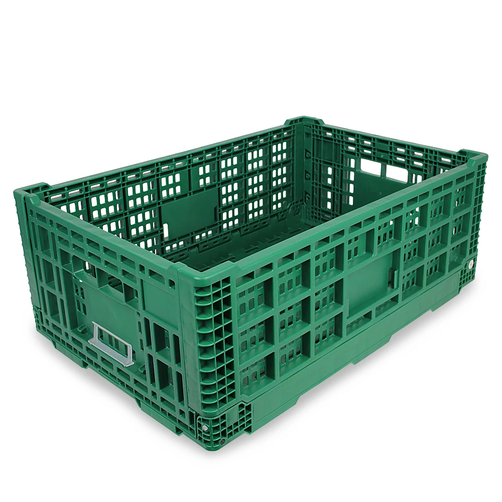 Agriculture Vegetable And Fruits Stackable Mesh Folding Plastic  Crate