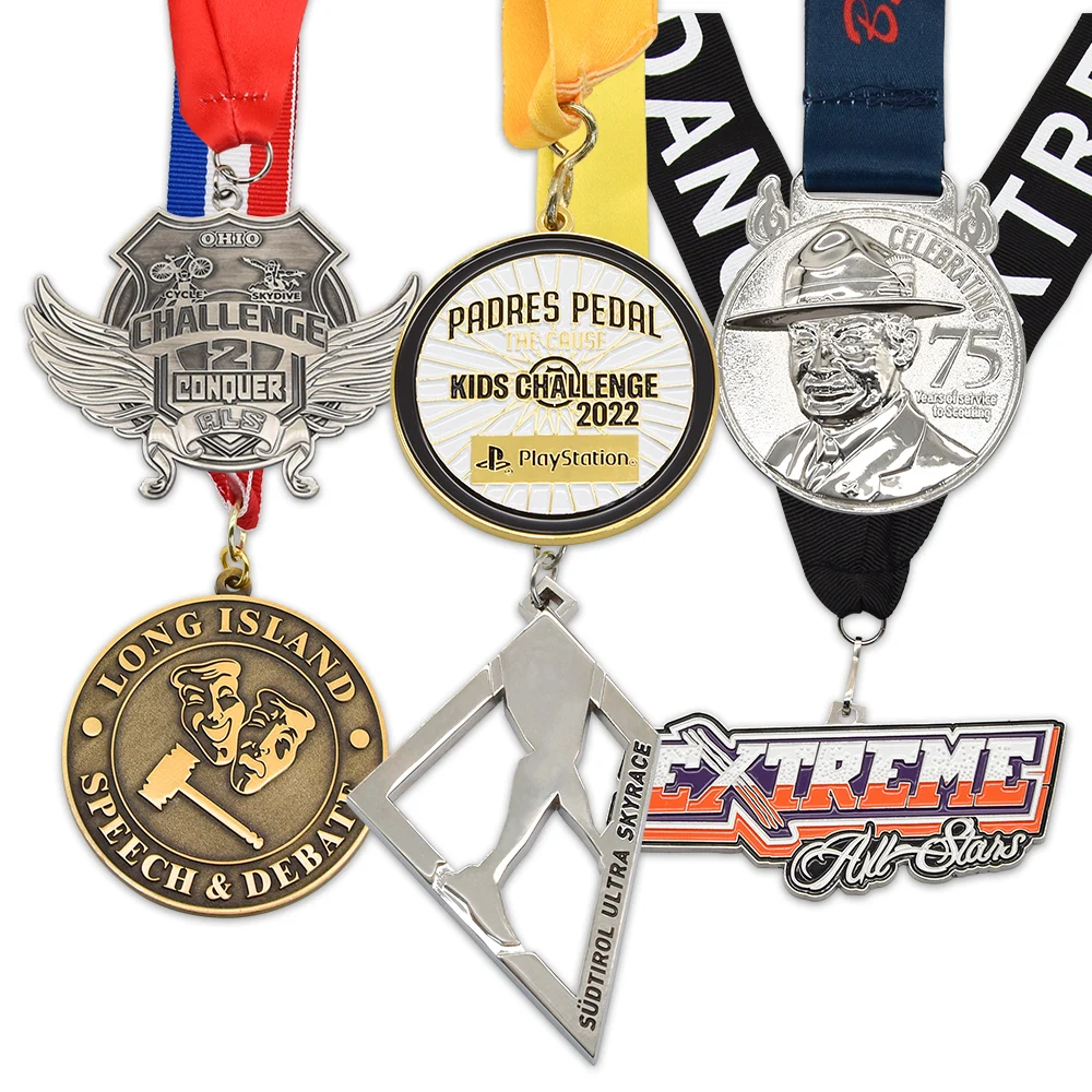 Wholesale Custom Metal Enamel Zinc Alloy Award Sports Medal Judo Taekwondo Karate Gold Medal With Ribbon