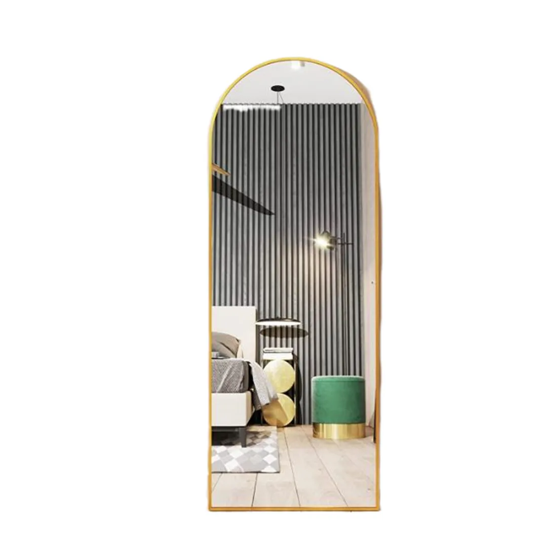Custom Aluminium Frame Stand Large arched door mirror Floor Full Long Mirror Stand Mirror