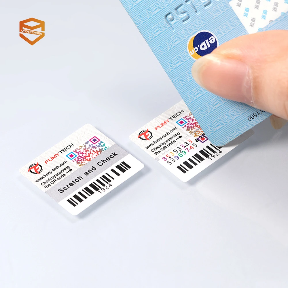 Dynamic QR code barcode security printing logo pvc self-adhesive sticker