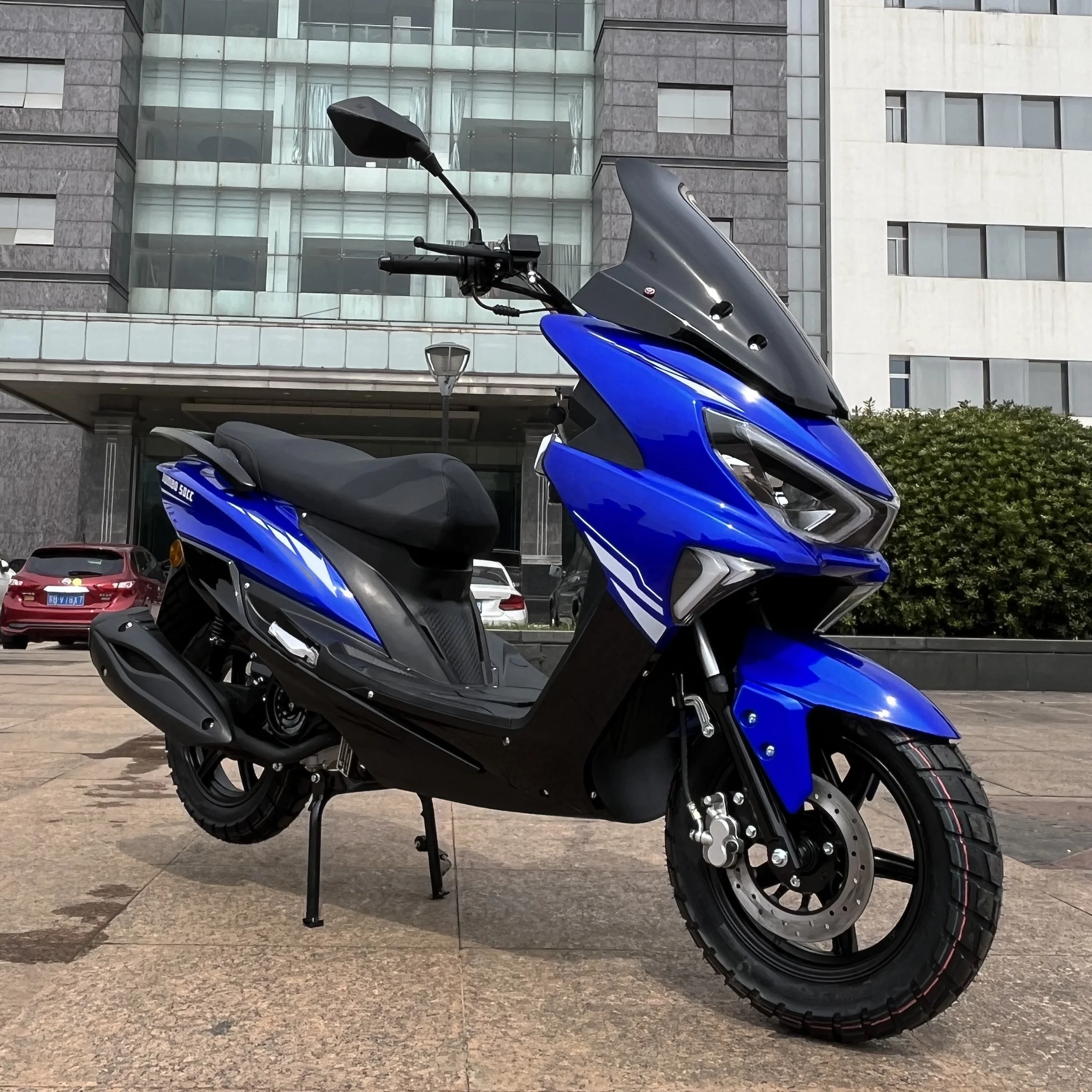 OTTC  Gas Scooter 50cc with  Windshield Rear Carrier and 150cc Air Cooled Engine Adult  Gasoline Motorcycles