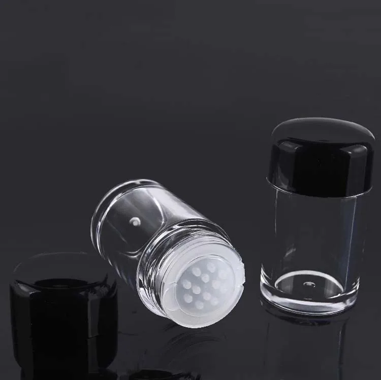 
Beauty Containers Small Plastic Cosmetic Jars 10 Gram Lip Balm Pot Black Lids 