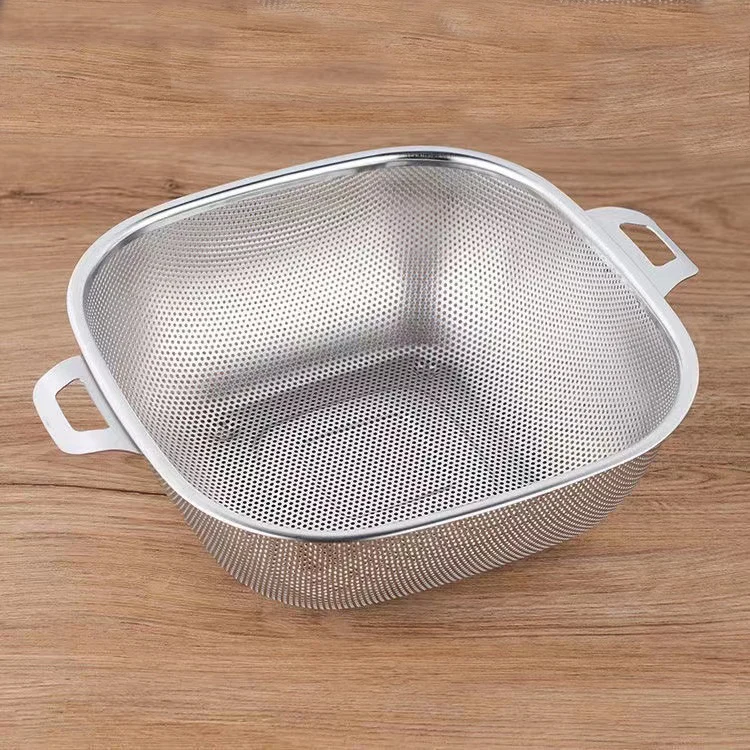 Square Shape Stainless Steel Strainer Food Strainer Vegetable Colander