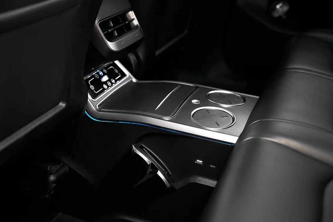 Hot selling car rear armrest box refrigerator interior trim Tesla model y accessories