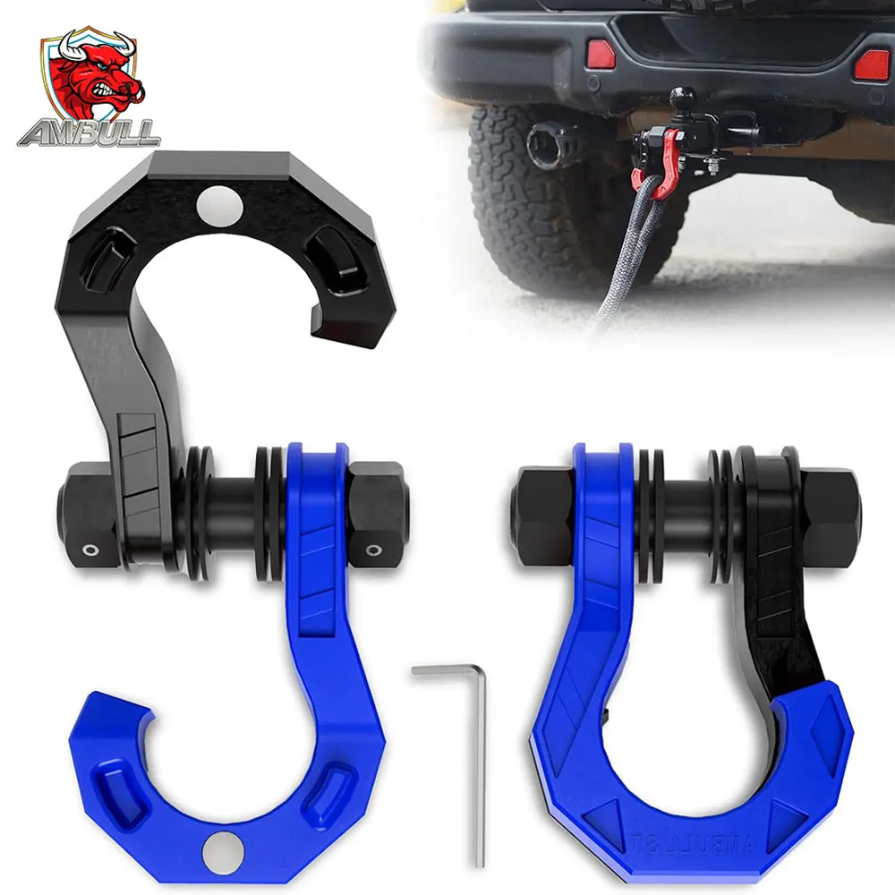 High Quality Split Type Forged Steel Tow Bar D Ring Shackle Receiver Tow Hook For Tow Strap Winch Off Road Vehicle Recovery