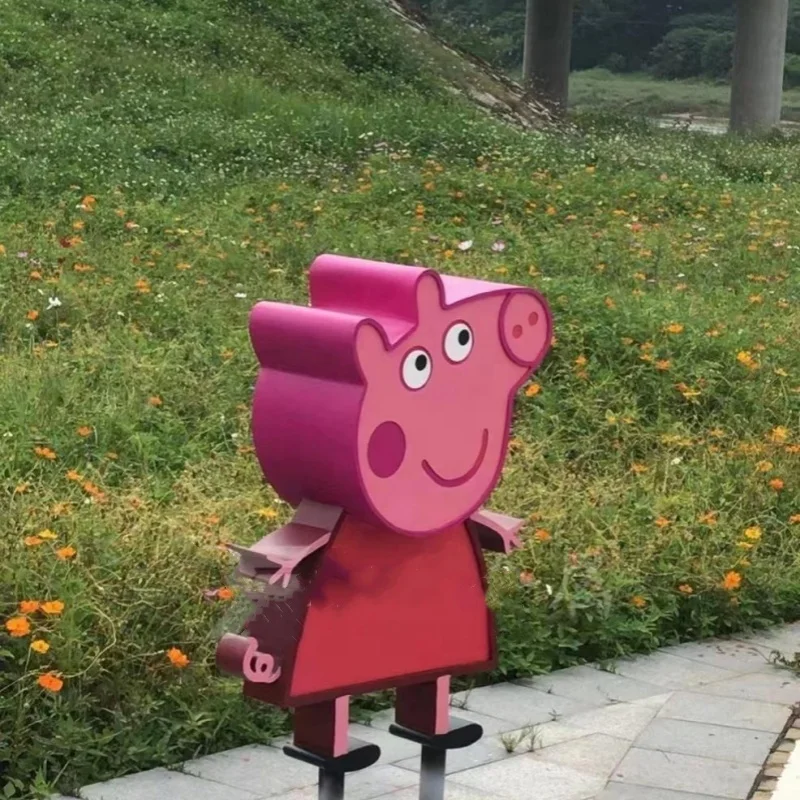 Customized Factory Large Modern Outdoor Garden Decorative Metal Crafts Art Abstract Cartoon Character Stainless Steel Sculpture