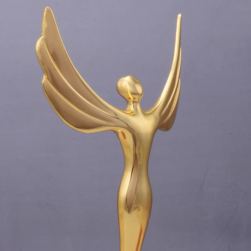 Customized Logo high quality Metal Golden Angel Trophy Awards
