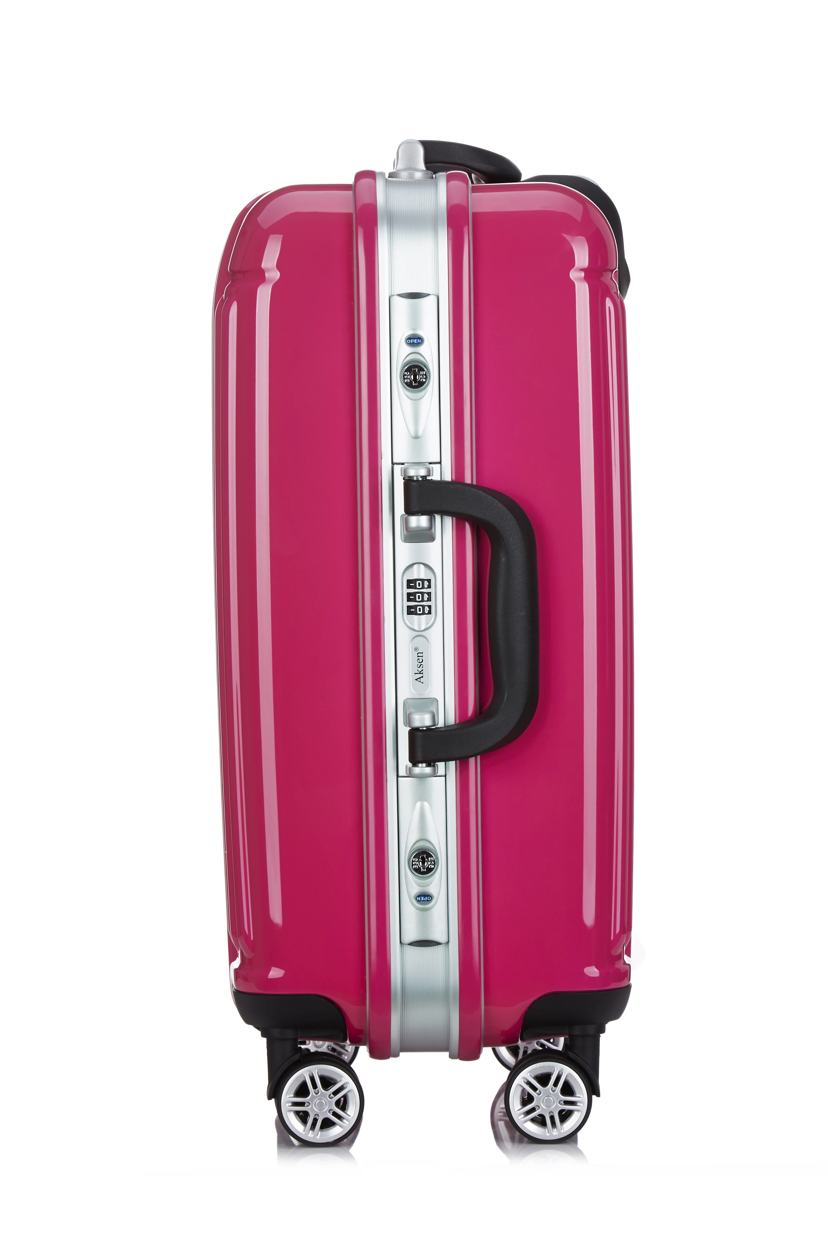 Wholesale universal wheel Lightweight shallow Aluminum frame tsa lock PC boarding suitcases luggage