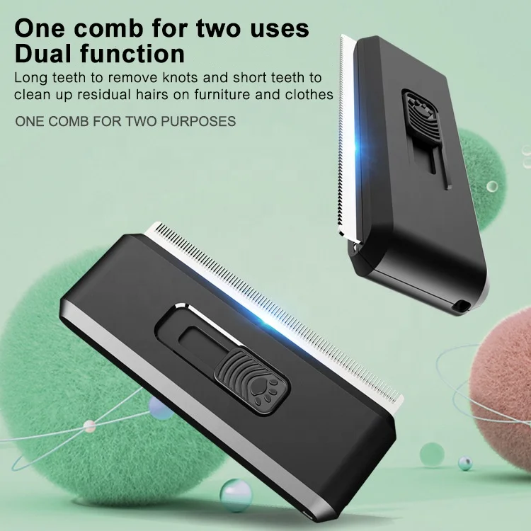Portable Double Blade Pet Brush for Short and Long Hair Pet Cat Brush Self-Cleaning Dog Brush for Floating Hair Dog Comb