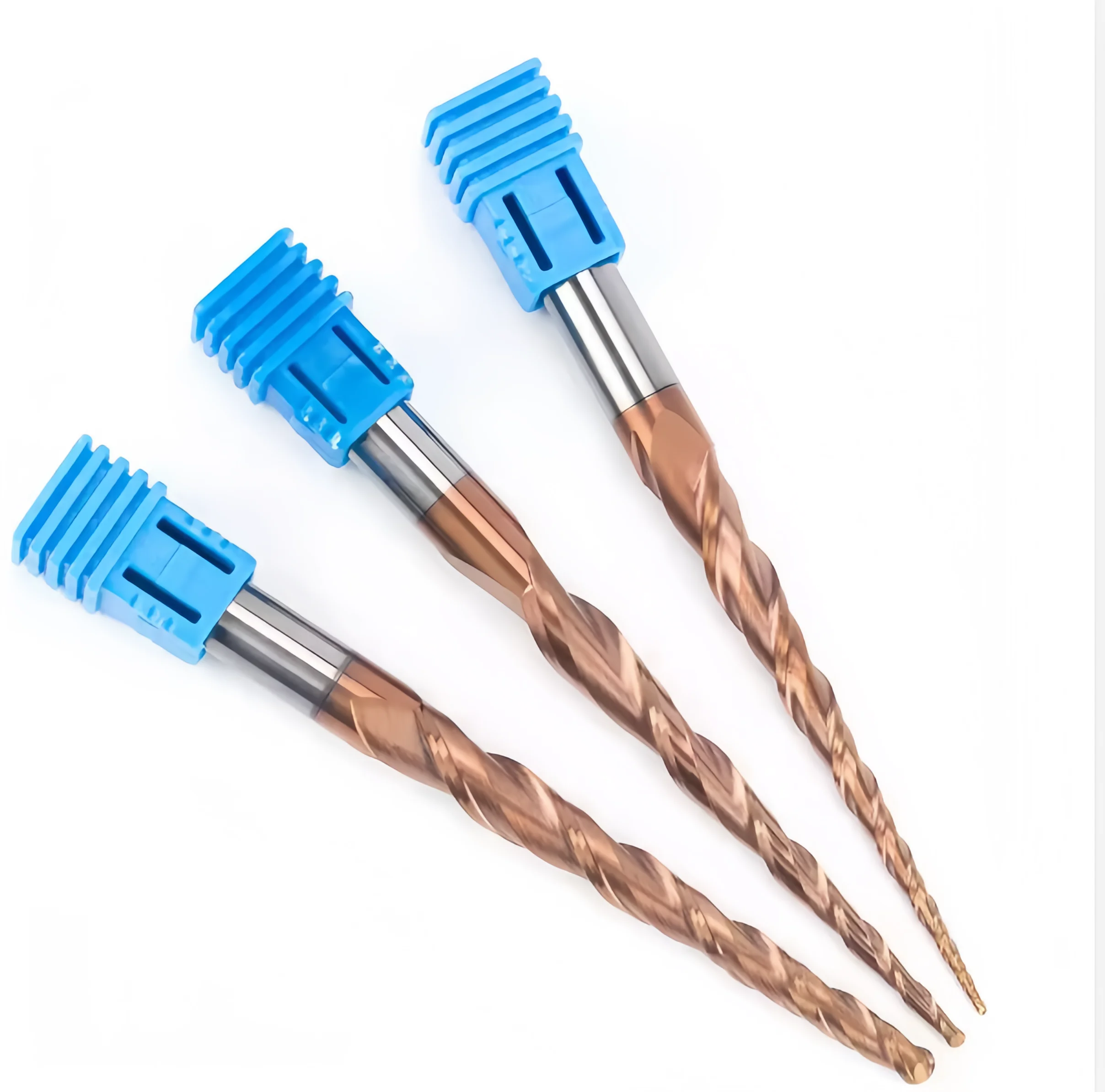 Strong Life Tungsten Carbide Cutter With Coating R0.25-2mm Two Flute Tapered Ball Nose End Mills for Wood Machining