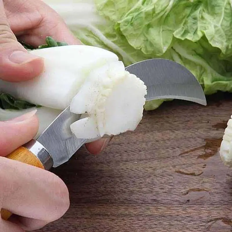 Banana Knife with 5-Inch Straight Steel Blade 3 Inch Harvest Knife with Wooden Handle