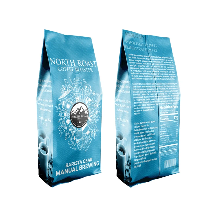 Custom Organ Pouch Printing Resealable Coffee Bean Bag With Zip Lock Food Grade Coffee Bean Packaging Bag