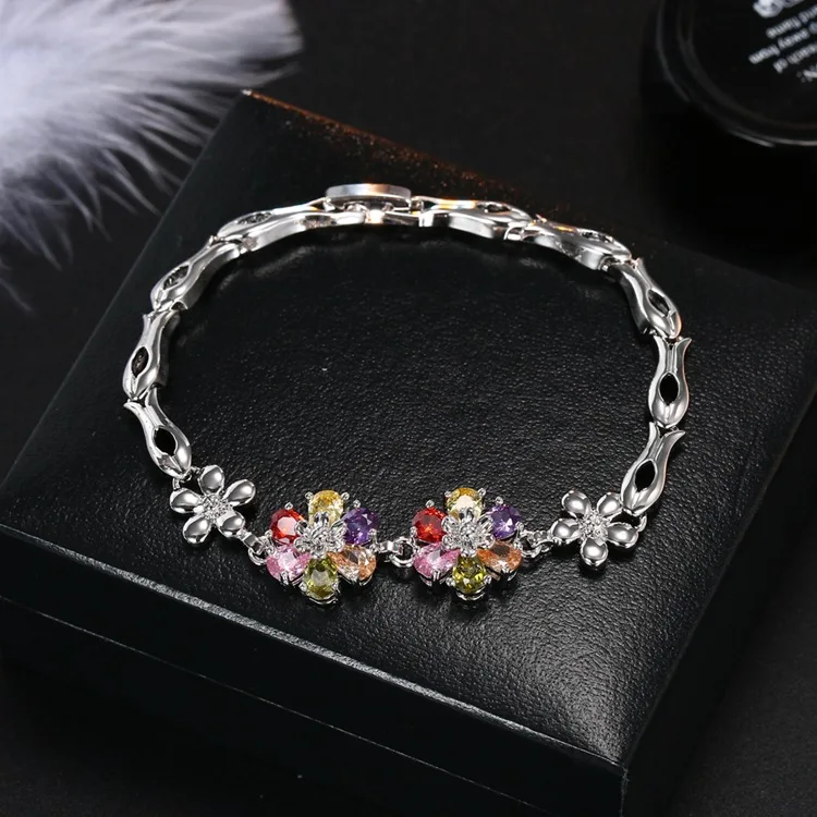 Zircon Hot Sale Colorful Platinum Hypoallergenic Women Bracelet