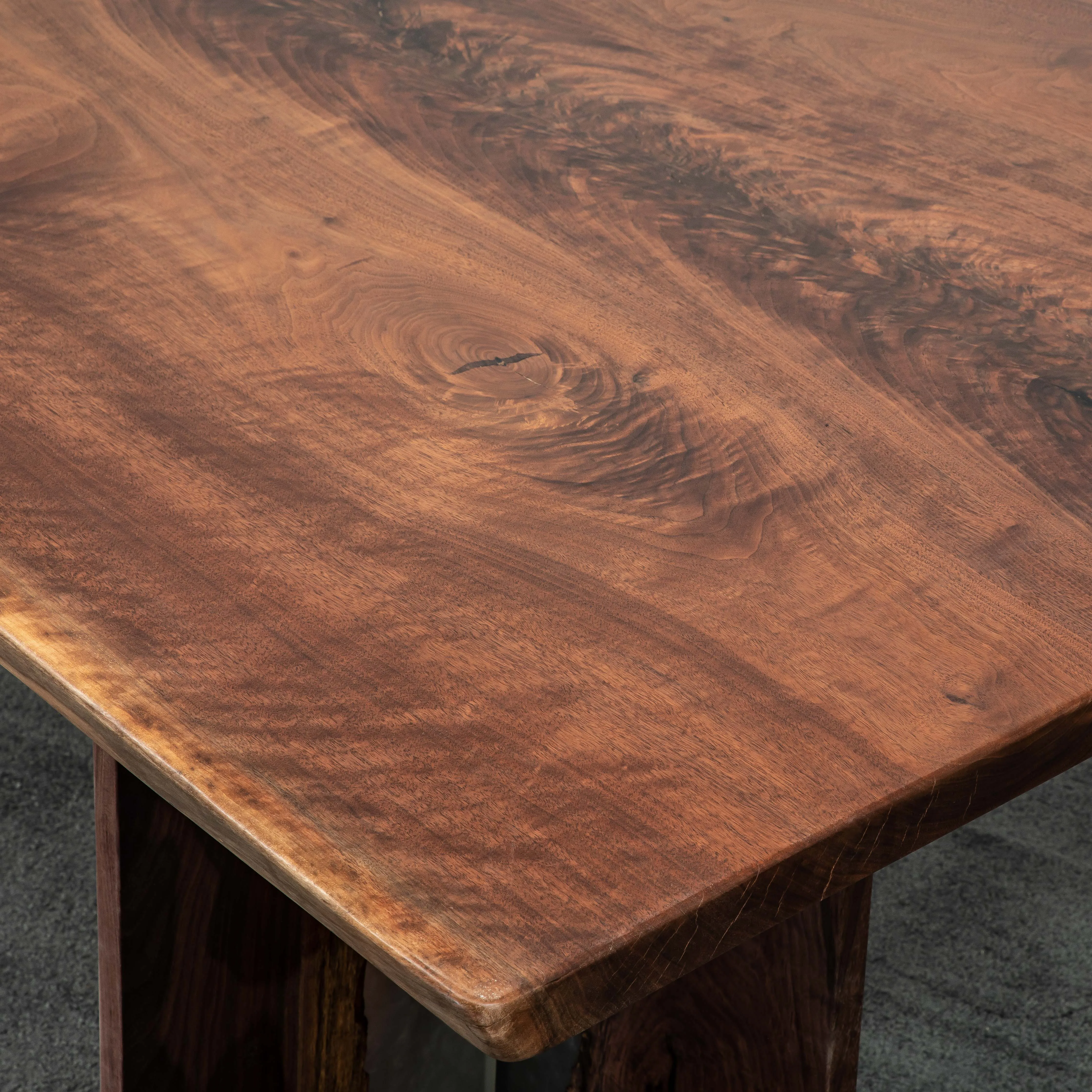 
Industrial modern kitchen natural shape table top live edge walnut large rustic wood slab 