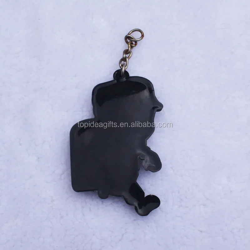 Solid Export 3D soft pvc police shape keychain with embossed logo for China