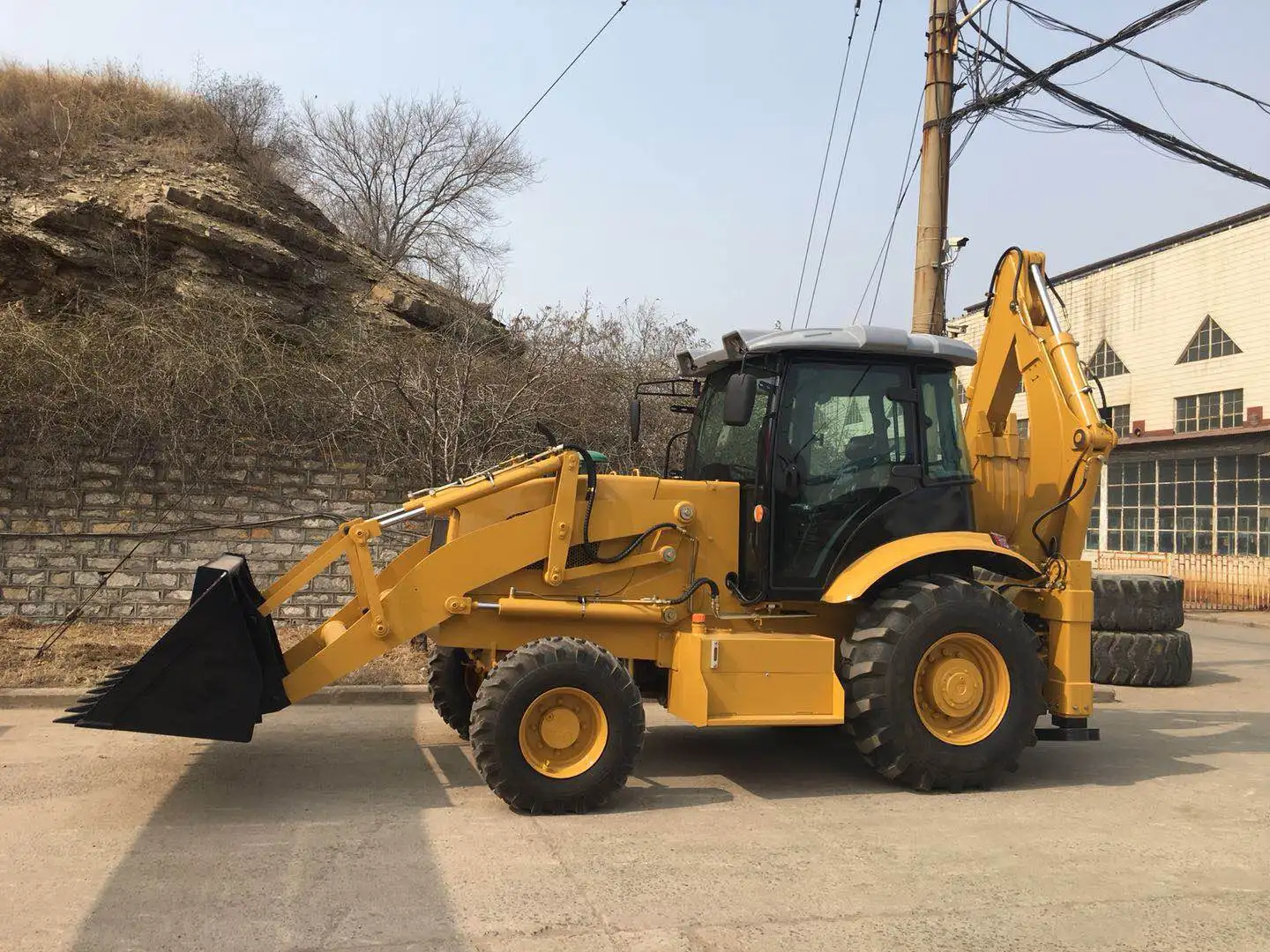 Factory Price China Made Wheel Backhoe Loader for Sale mini tractor with front end loader and backhoe