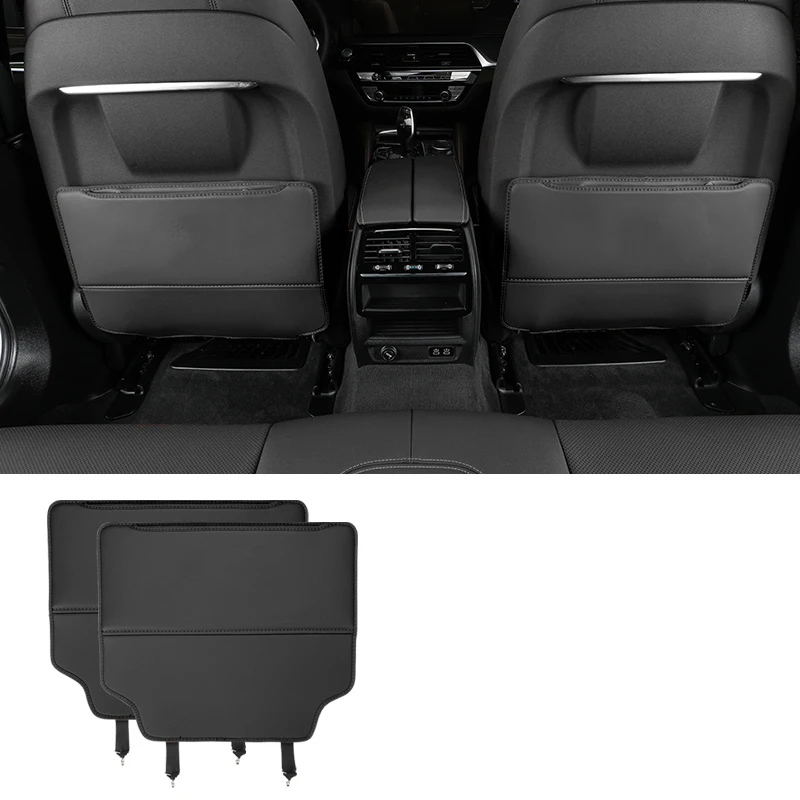 leather car seat anti-kick mat pad cover protect mats for mitsubishi outlander rvr sport pajero montero asx eclipse cross lancer