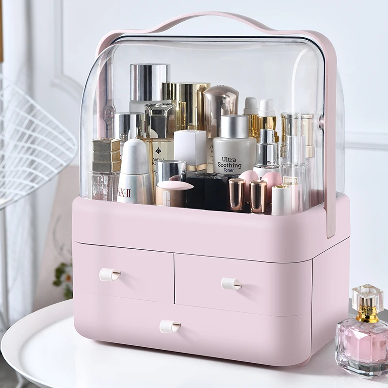 
New Fashion Luxury Transparent Acrylic Makeup Storage Organizer Box with Drawers wholesale 