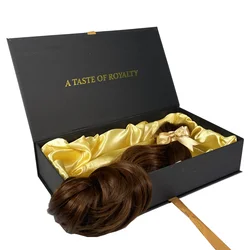 Custom Logo Design Wig Virgin Bundle Hair Boxes Weave Extension Packaging Rigid Cardboard Paper Gift Boxes with Ribbon