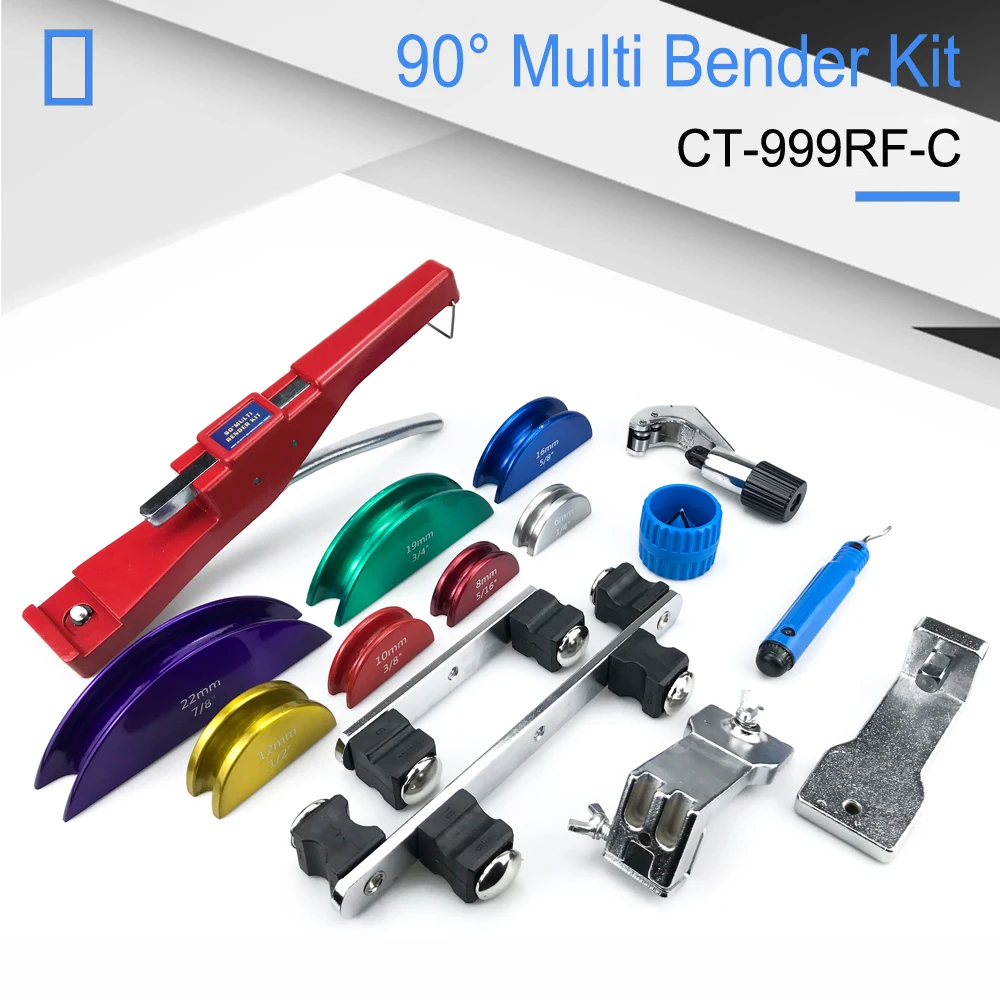 Combined copper pipe bender CT-999RF-C (New Plastic box) 6-22mm with reverse bending belt CT-274