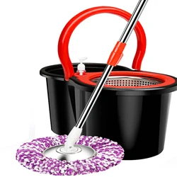 wholesale cleaning floor mop hand free rotary 360 spin magic with bucket in pedal microfiber mop