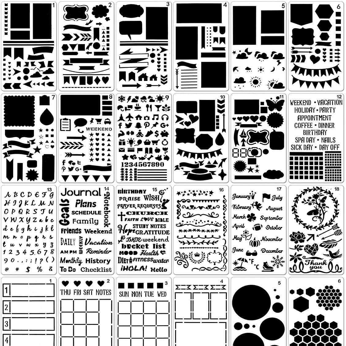 Трафареты для журнала пластиковый трафарет планера максимальной производительности набор трафаретов «сделай сам» шаблоны рисования блокнота дневника 30 шт.