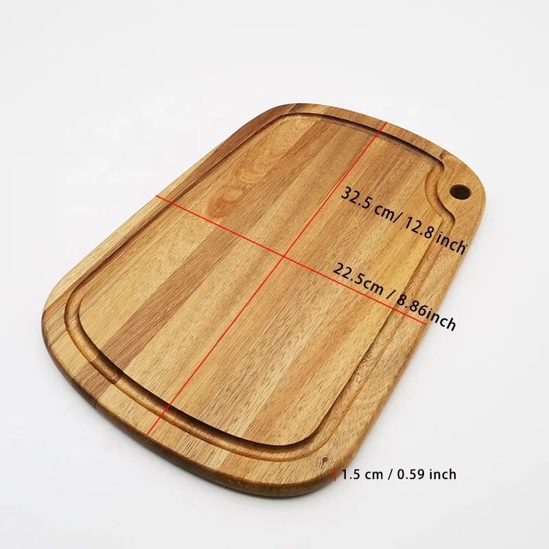 Wholesale Kitchen Thick Large Bulk Blank Square Personalized Custom Acacia Wood Bamboo Walnut Cutting Board With Juice Groove