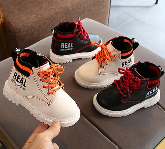 Зимние новые детские хлопковые ботинки, модные хлопковые ботинки Martin для мальчиков и девочек, теплая обувь, зимние ботинки