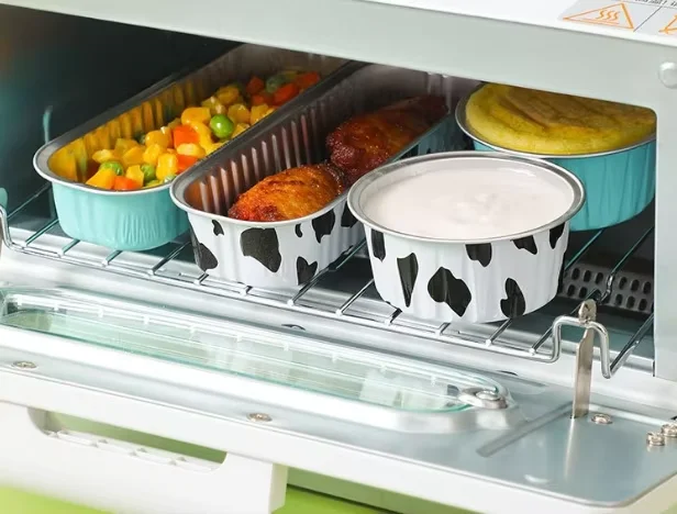 Portable 200ml Aluminum Foil Tray 166mmx64mmx31mm Rectangular Small Pan for Baking baked bread durian box food grade meal box