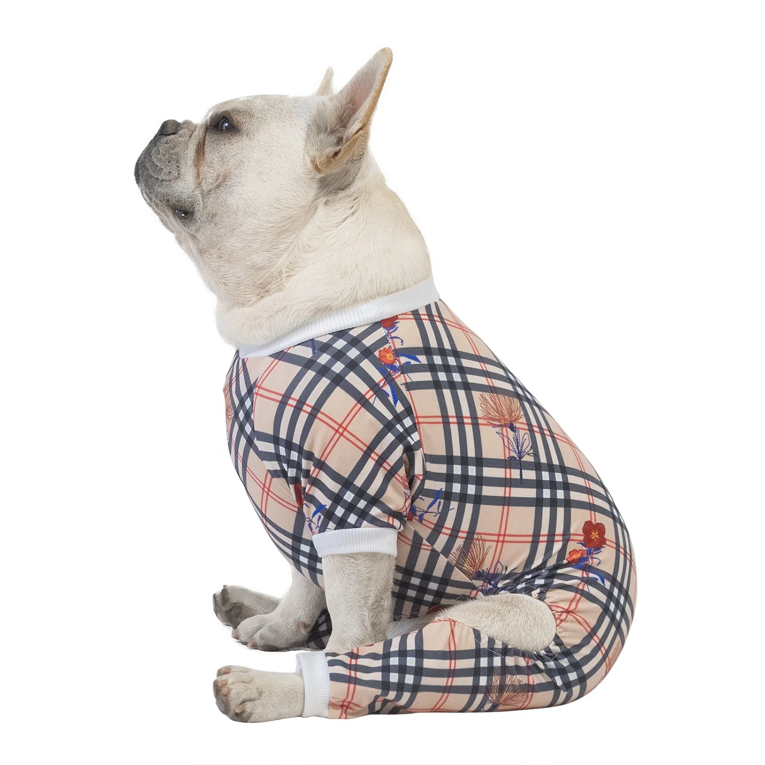 CuteBone Wholesale Fashion Dog Clothes Soft Gingham Custom Pet Pajamas for Dogs