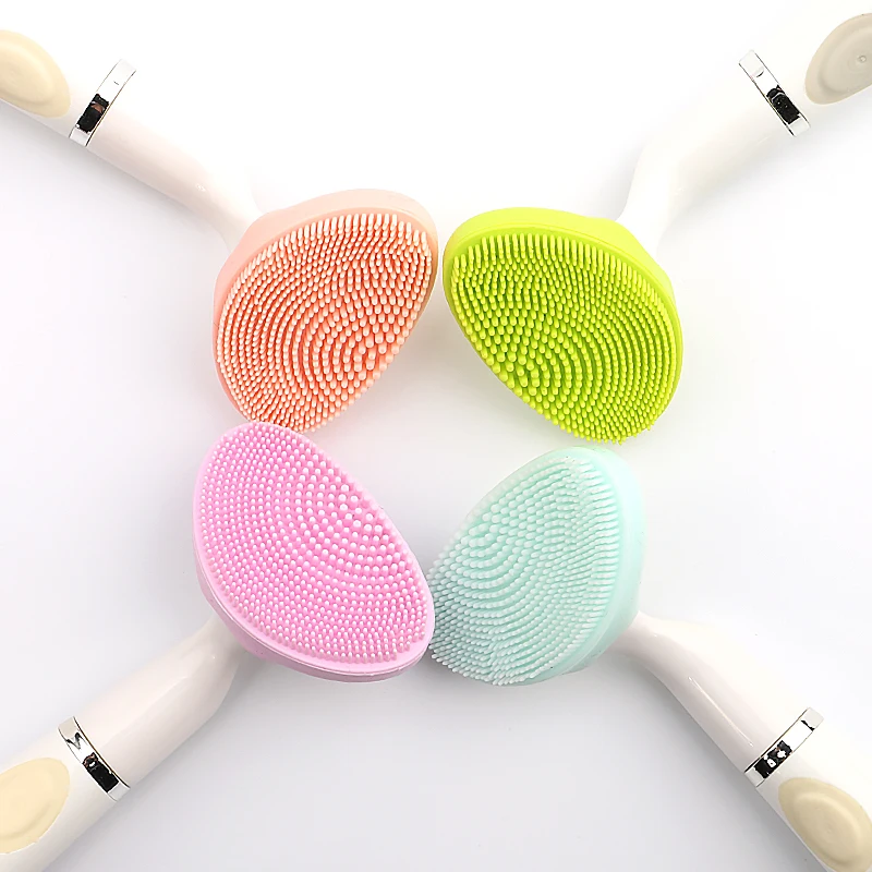 Корейская многофункциональная водостойкая электрическая силиконовая щетка для очищения лица на батарейках