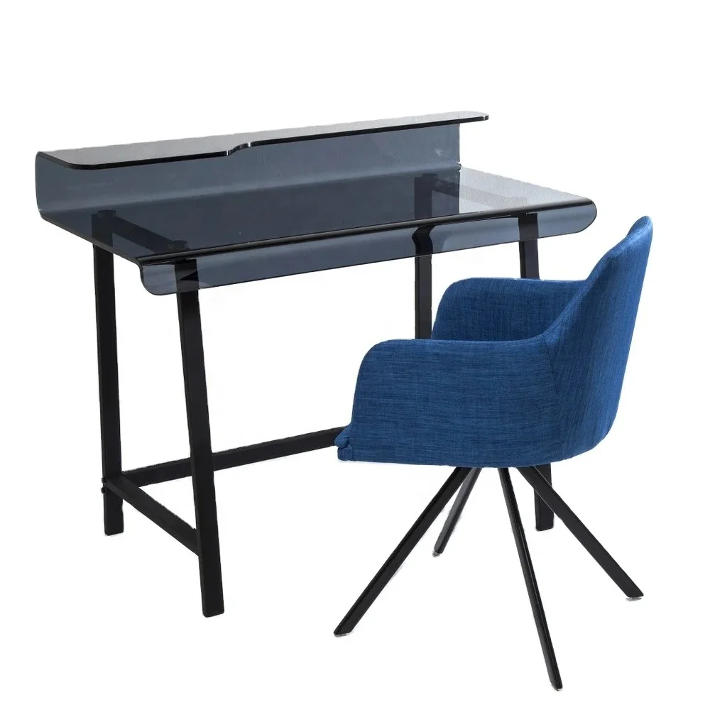 Italian designer Modern luxury black stainless acrylic desktop office computer table best desk for office