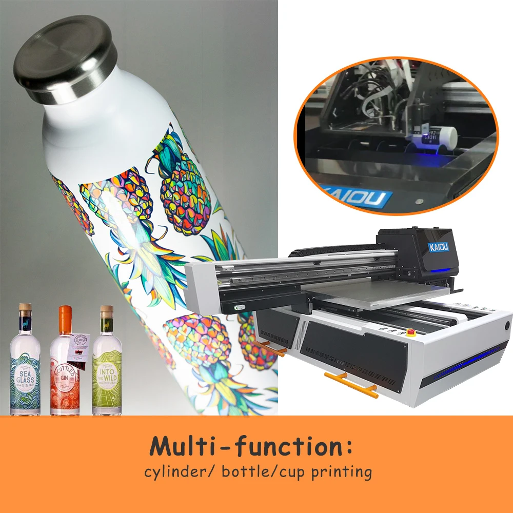 Digital 8 Color Direct DIY Pen Id Card CD PVC Glass Leather Metal Wood Phone Case Led Ink Jet Flatbed Spot Uv Printer 6090