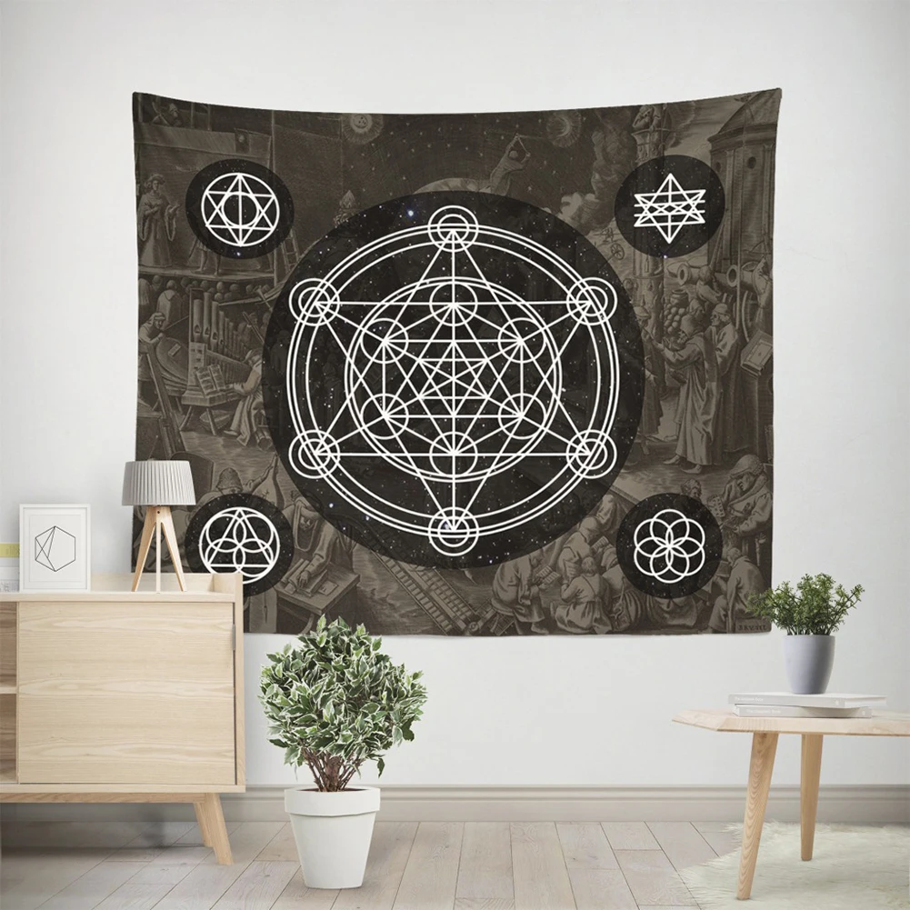Home Decor Star Sun Moon Tapestry Design Printed Wall Hanging Tapestry 150x130cm