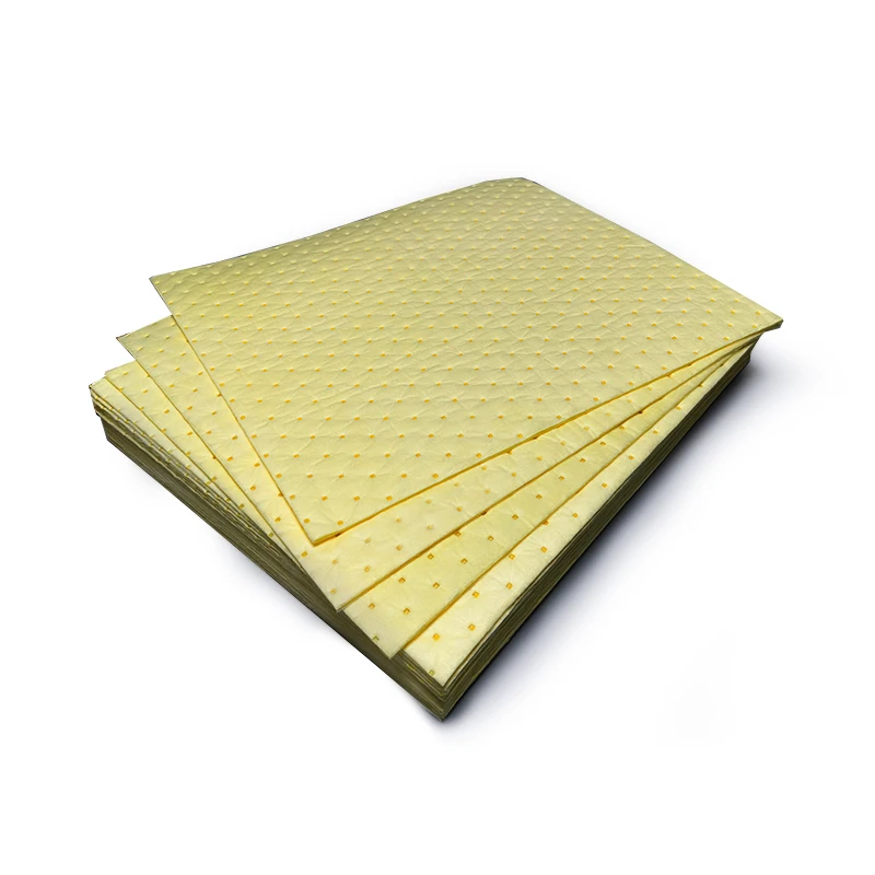 Pollution-free yellow color hazmat chemical spill absorbent pad
