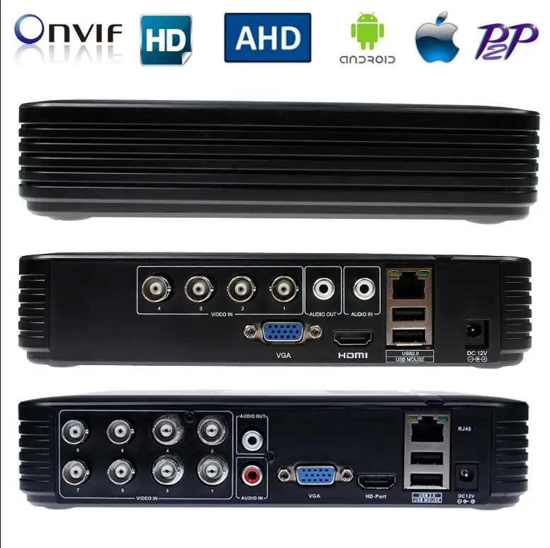
8CH 2MP 1080P TVI CVI AHD IP HD CCTV 1080N 5 in 1 XVR AHD DVR 